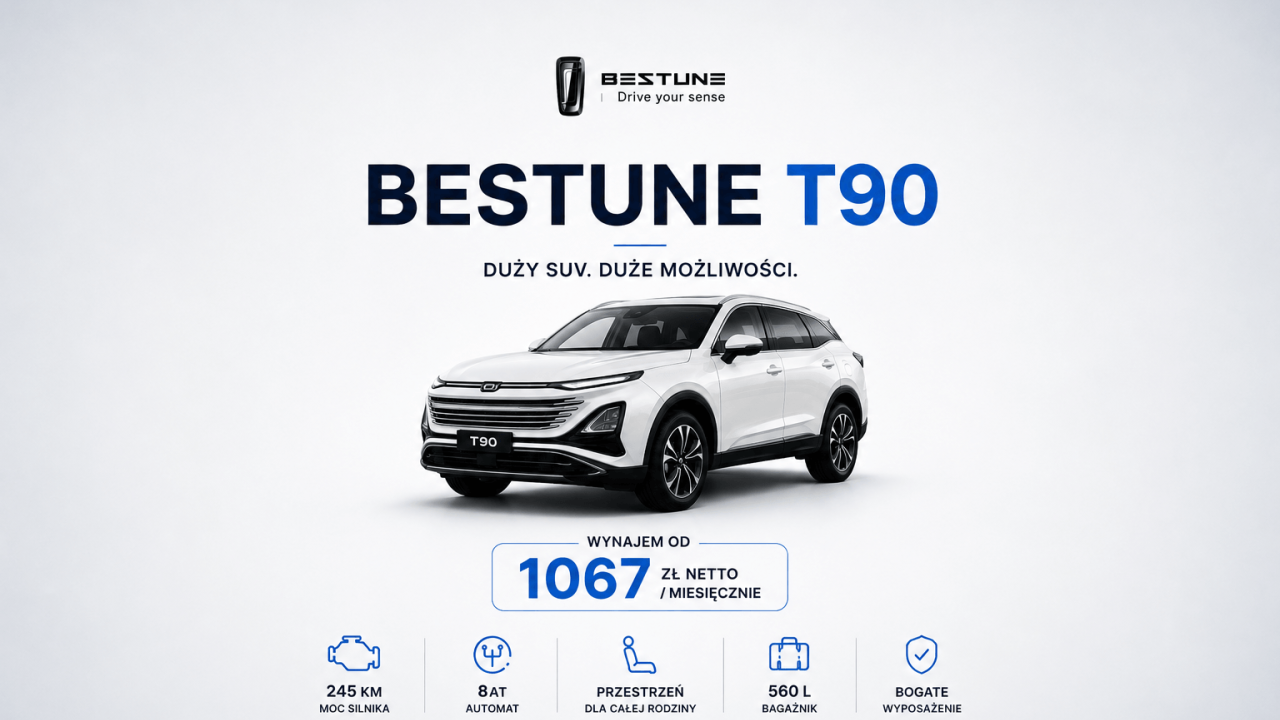 Bestune T90 – opinie, 245 KM, 8AT, spalanie i wynajem | CarSigma