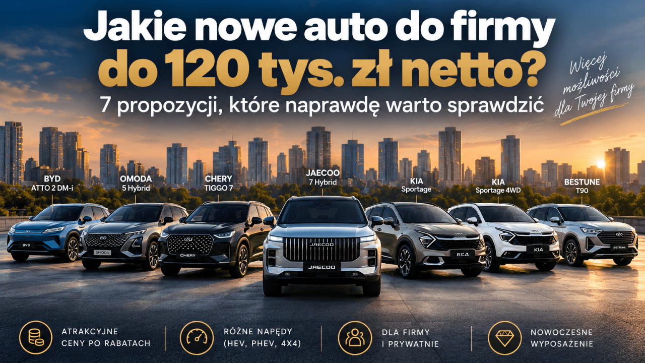 Jakie nowe auto do firmy do 120 tys. zł netto? 7 propozycji, które naprawdę warto sprawdzić