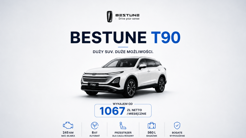 Bestune T90 – opinie, 245 KM, 8AT, spalanie i wynajem | CarSigma