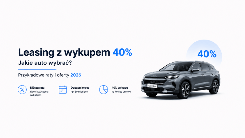 Leasing z wykupem 40% – samochody i raty 2026 | CarSigma